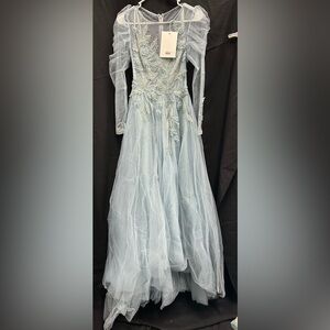 Mac Duggal 20361 NWT Elegant Blue Evening Gown *Sample Dress